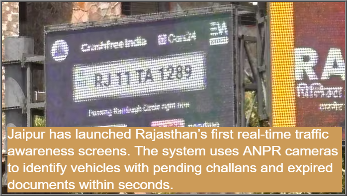 Rajasthan's first AI-powered traffic awareness system goes live in Jaipur.